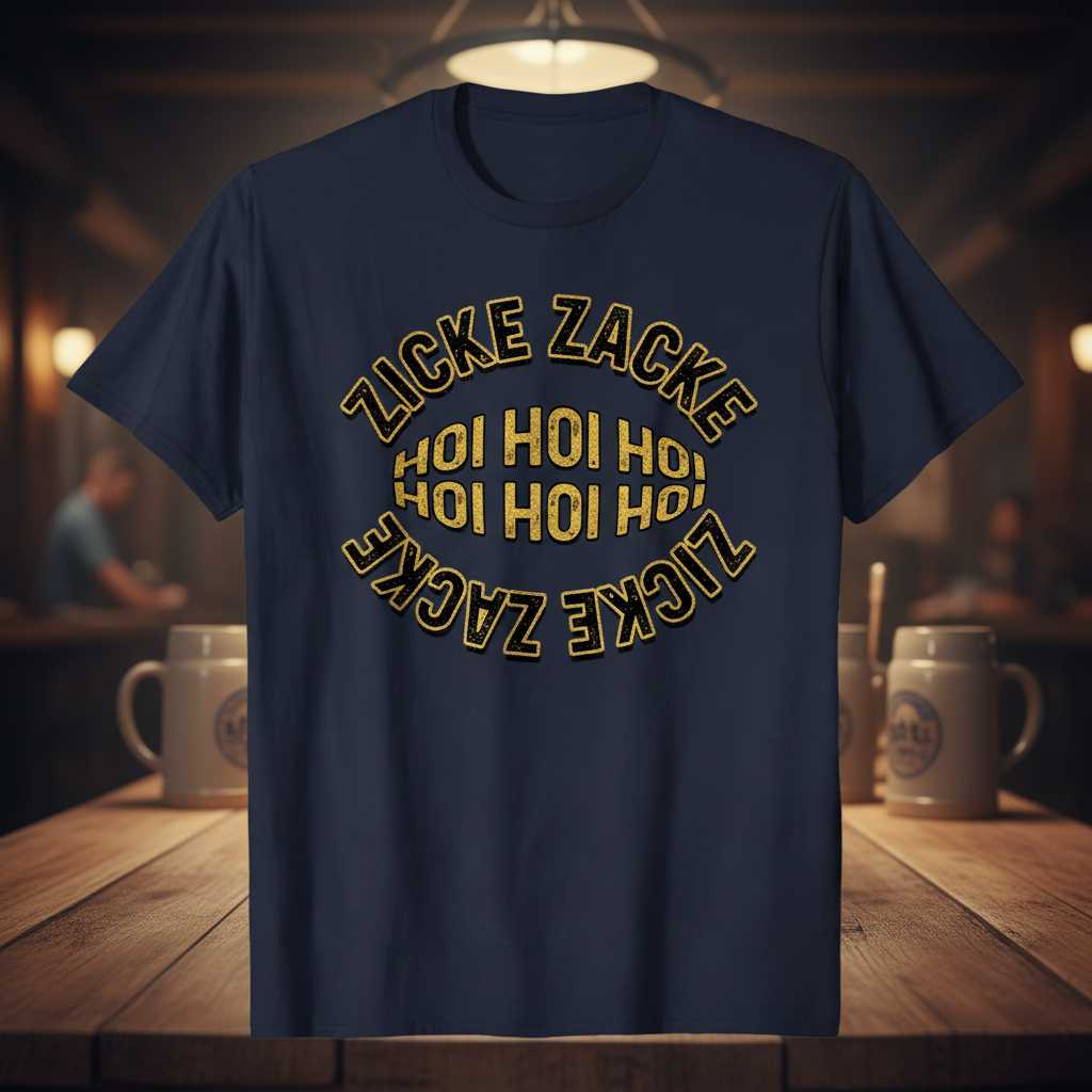 Zicke Zacke Hoi Hoi Hoi Distressed T-Shirt, Funny German Graphic Tee Gear