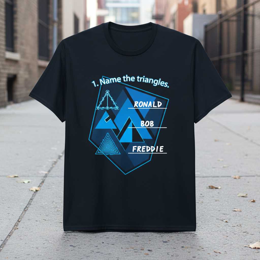 1. Name The Triangles Ronald Bob Freddie Funny Math T-Shirt Novelty Tee Idea