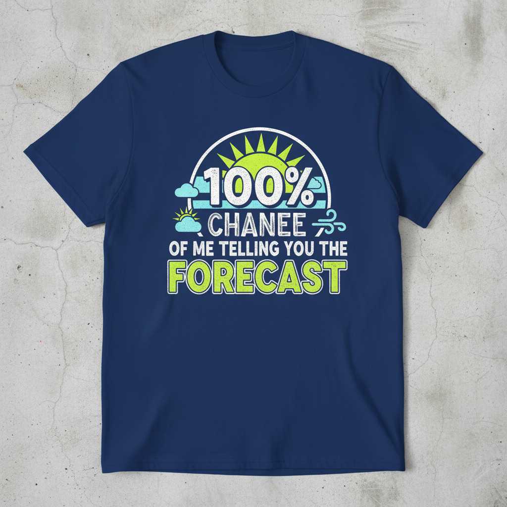 100% Chance Of Me Telling You The Forecast Retro T-Shirt Funny Tee Gear