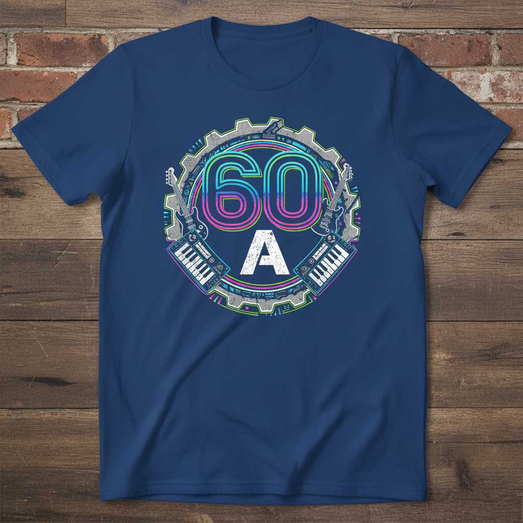 60 A Retro Vintage 80s Cassette Tape T-Shirt, Novelty Graphic Tee Idea