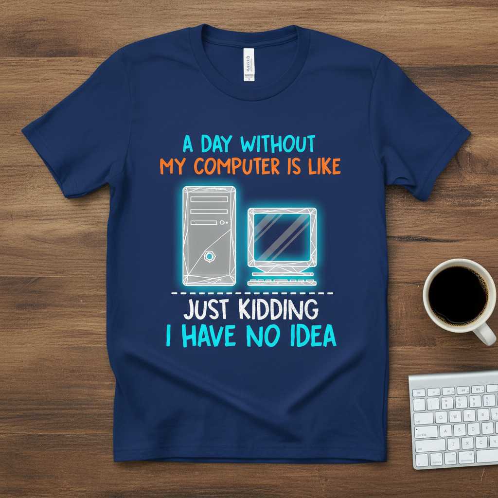 A Day Without My Computer Is Like Just Kidding I Have No Idea Funny T-Shirt Tee Idea