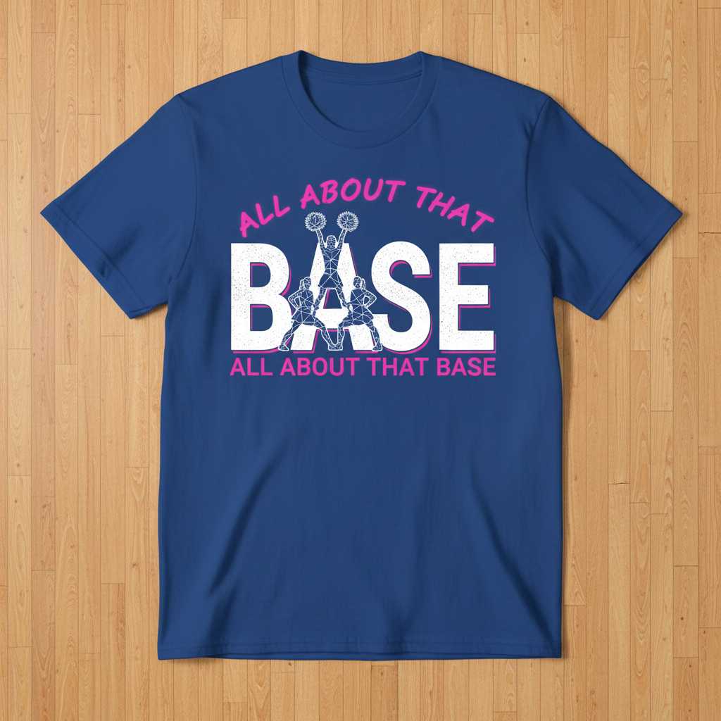 All About That Base Distressed T-Shirt, Cute Graphic Cheerleader Tee Idea