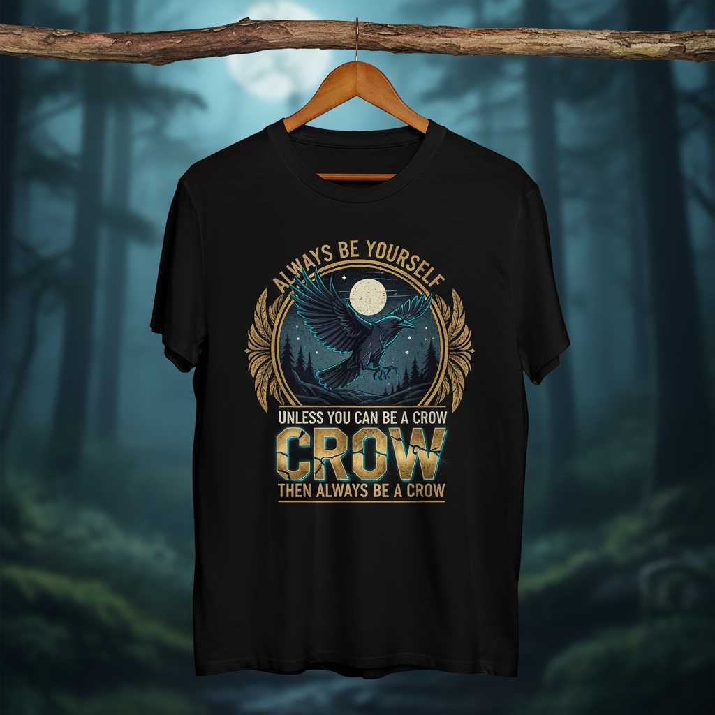 Always Be Yourself Unless You Can Be A Crow Then Always Be A Crow Retro T-Shirt Funny Tee