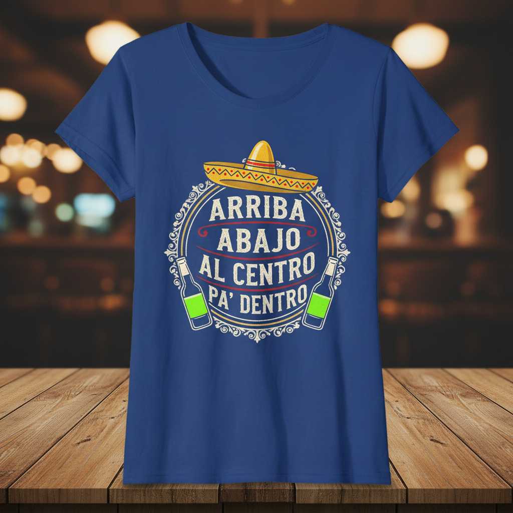 Arriba Abajo Al Centro Pa Dentro Funny Cinco De Mayo Novelty T-Shirt Tee