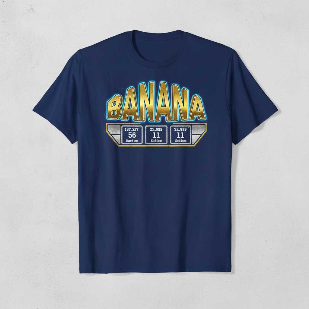 Banana Periodic Table Science Humor T-Shirt, Funny Chemistry Graphic Tee Gear