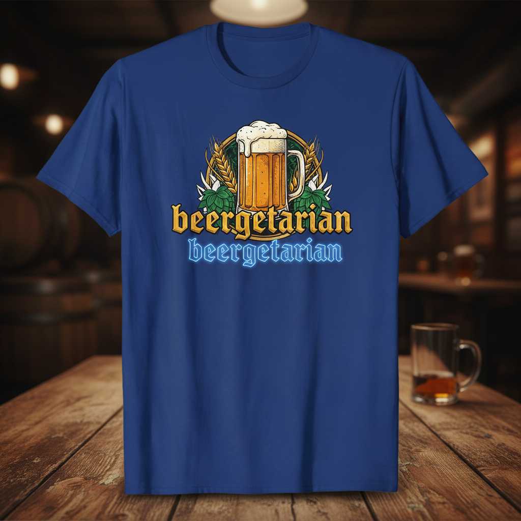 Beergetarian Funny Craft Beer Lover T-Shirt, Graphic Novelty Beer Tee Gift Idea
