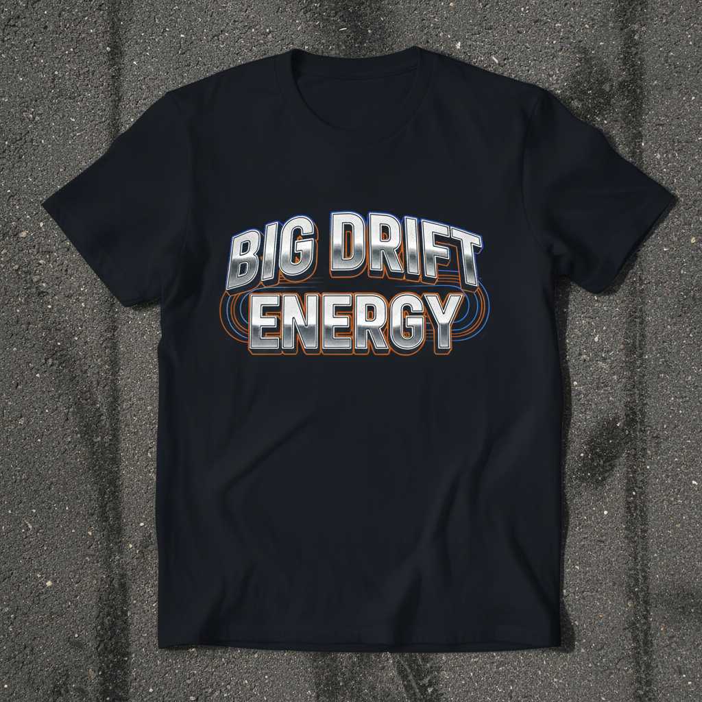 Big Drift Energy Retro T-Shirt, Funny Graphic Car Racing Tee Gift Idea