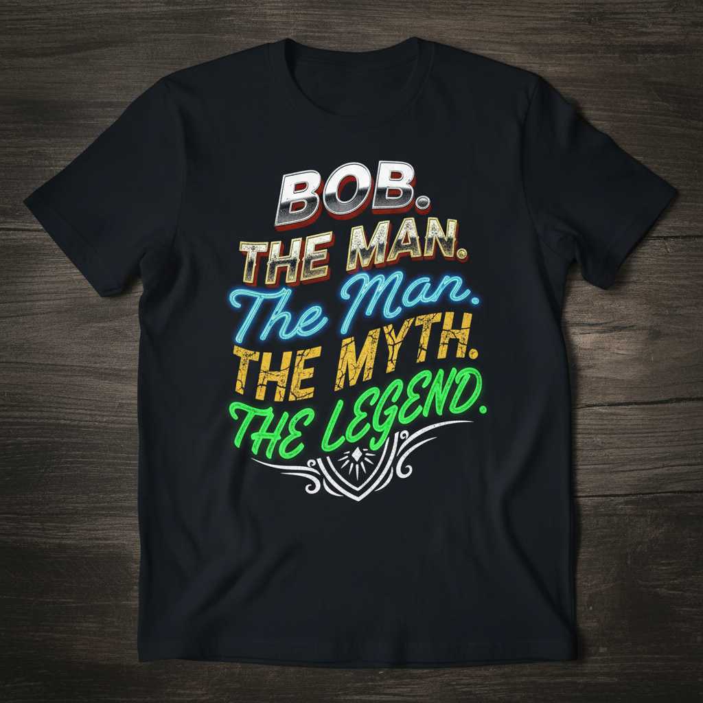 Bob. The Man. The Man. The Myth. The Legend. Retro T-Shirt, Birthday Tee Idea