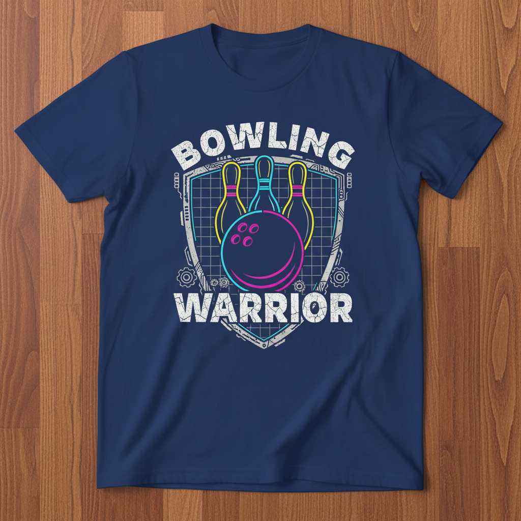 Bowling Warrior Retro Distressed T-Shirt, Unisex Graphic Novelty Tee