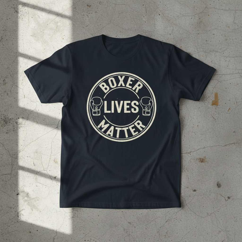 Boxer Lives Matter Distressed T-Shirt, Funny Dog Graphic Tee Novelty Idea