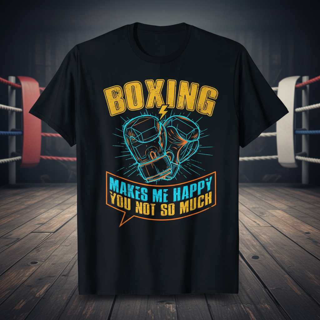 Boxing Makes Me Happy You Not So Much Vintage T-Shirt, Funny Graphic Tee