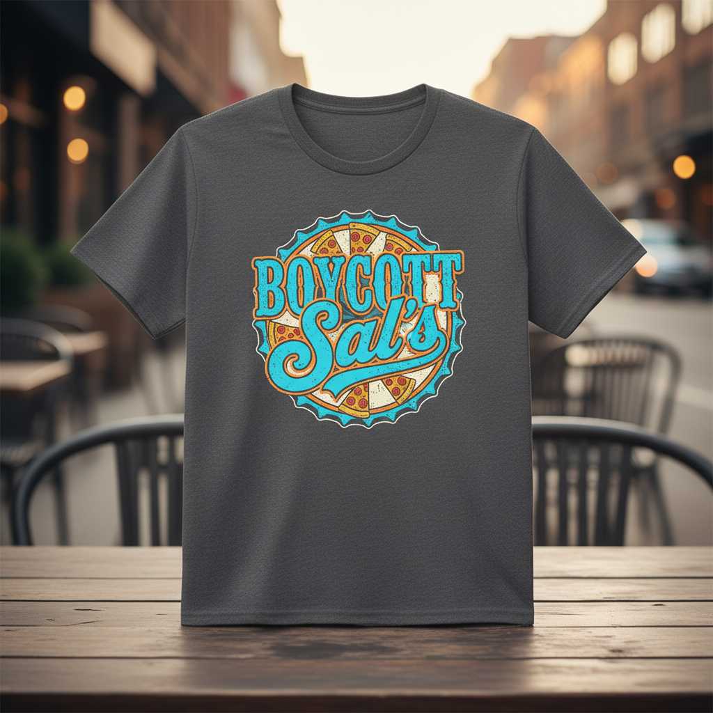 Boycott Sals Vintage Distressed T-Shirt, Retro Pizza Graphic Tee Merch