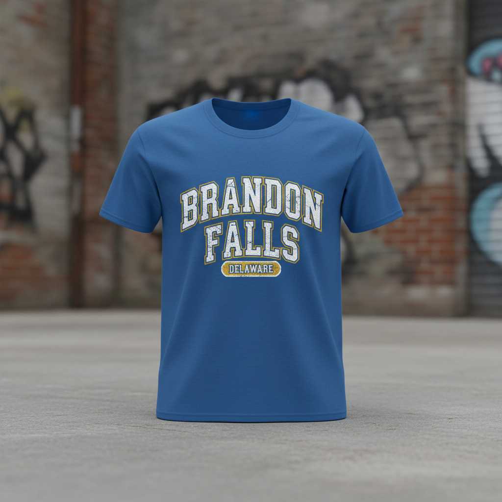 Brandon Falls Delaware Vintage Distressed T-Shirt Biden Bike Crash Funny Tee