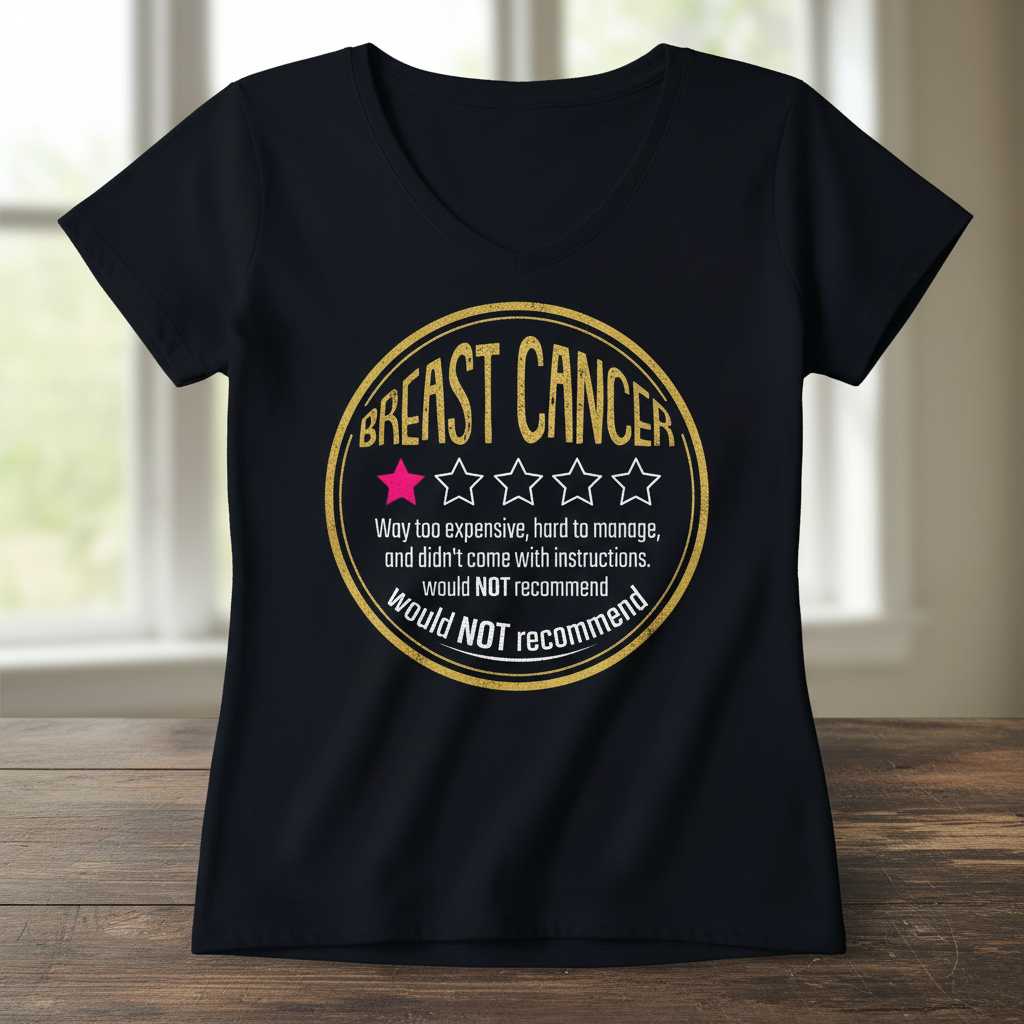 Breast Cancer Way Too Expensive Hard To Manage And Didnt Come With Instructions Would Not Recommend Distressed T-Shirt, Funny Tee