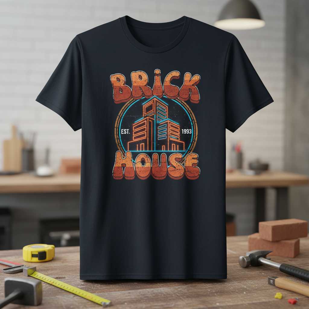 Brick House Est. 1993 Retro Vintage Distressed T-Shirt, Graphic Tee Merch