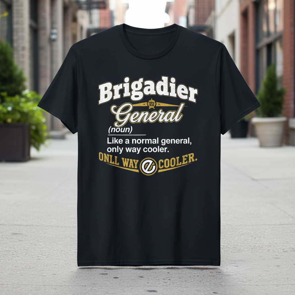 Brigadier General Noun Like A Normal General Only Way Cooler Vintage T-Shirt Funny Tee