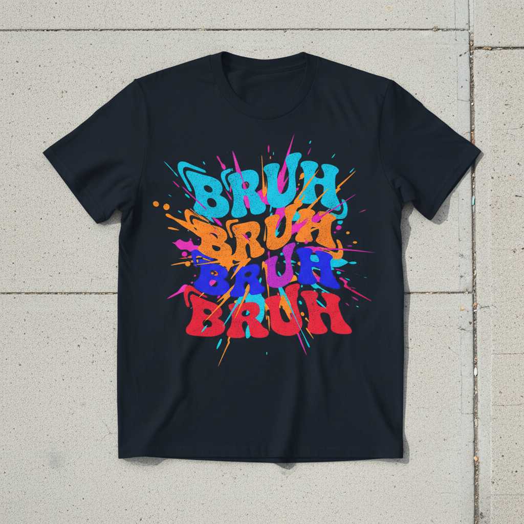 Bruh Bruh Bruh Bruh Retro Graphic T-Shirt, Funny Unisex Novelty Tee Merch