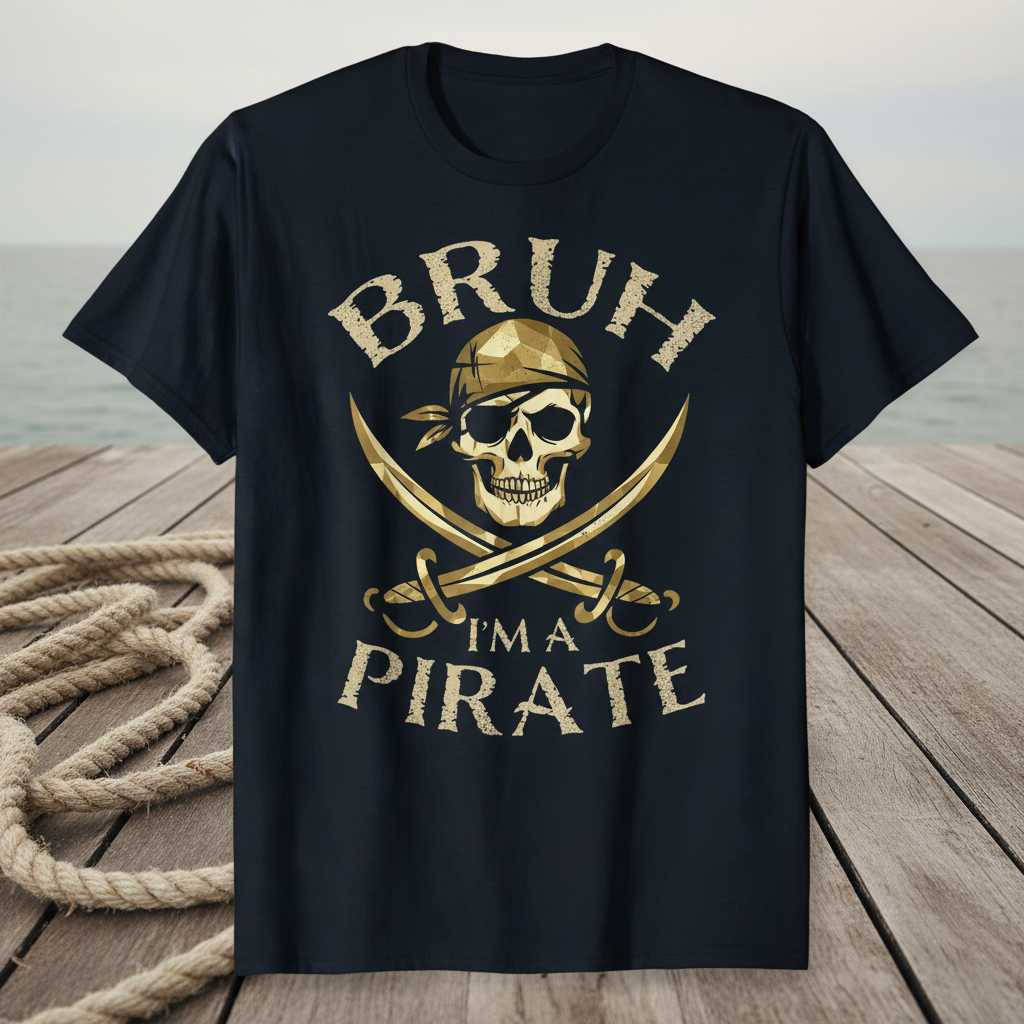 Bruh Im A Pirate Vintage Distressed T-Shirt, Funny Halloween Tee Outfit