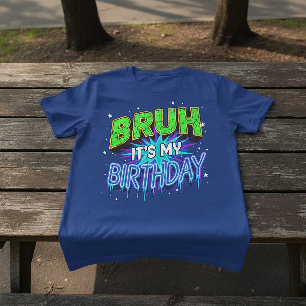 Bruh Its My Birthday Graphic T-Shirt, Funny Novelty Tee Present Outfit