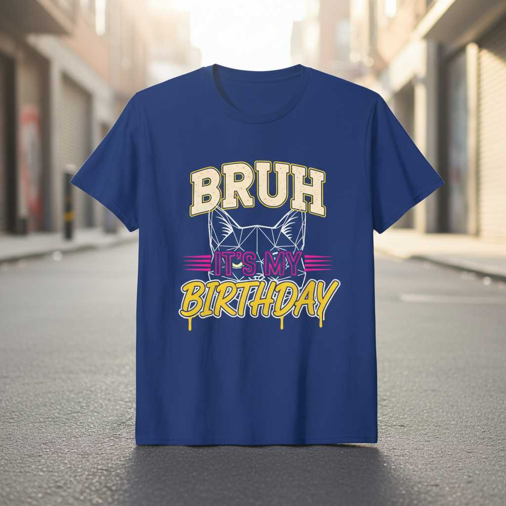 Bruh Its My Birthday Retro T-Shirt, Funny Tee Birthday Party Present Idea