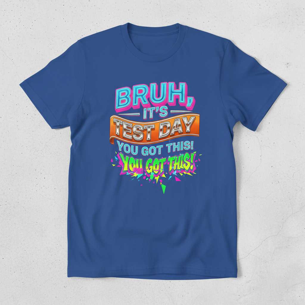 Bruh, Its Test Day You Got This! Retro 90s T-Shirt, Funny Graphic Tee Gear