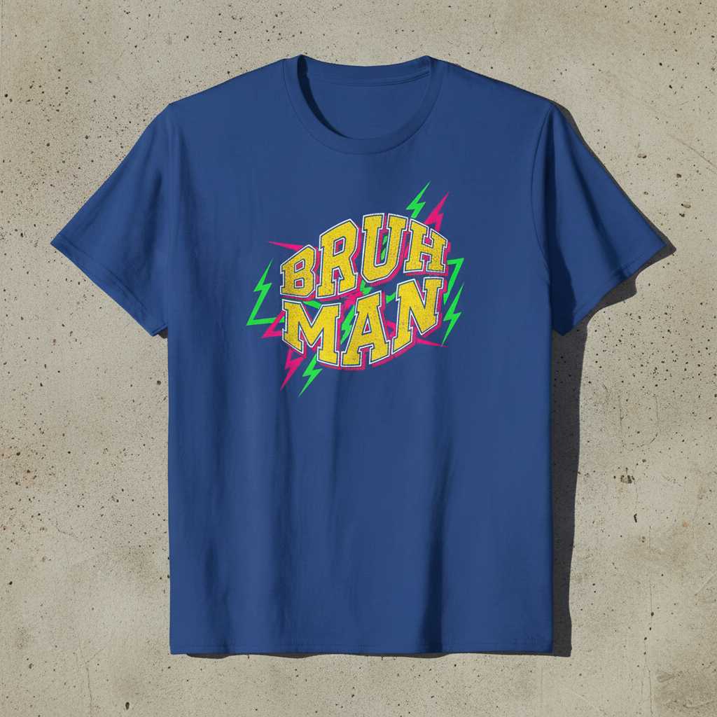 Bruh Man 90s Retro Graphic T-Shirt, Funny Classic TV Novelty Tee Gear