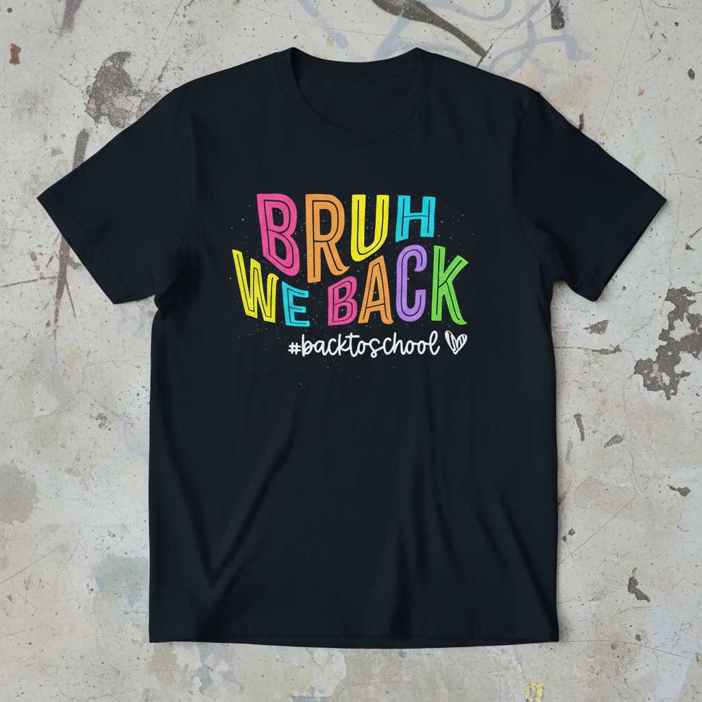 Bruh We Back #Backtoschool Graphic T-Shirt Funny Teacher Tee Outfit Idea