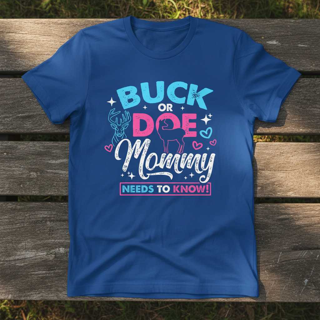 Buck Or Doe Mommy Needs To Know T-Shirt, Cute Gender Reveal Tee Outfit