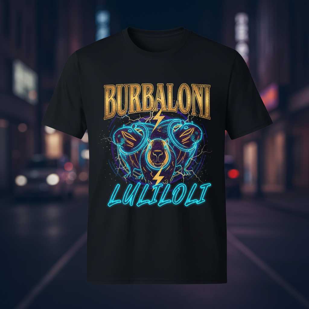 Burbaloni Luliloli Vintage Capybara T-Shirt, Funny Brainrot Meme Tee Merch