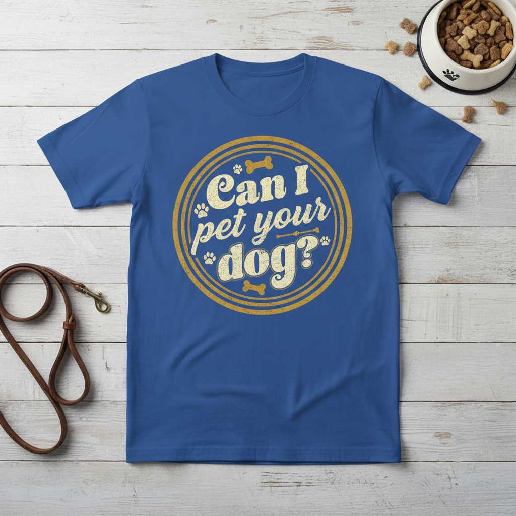 Can I Pet Your Dog- Vintage Distressed T-Shirt, Funny Graphic Tee Gift Idea