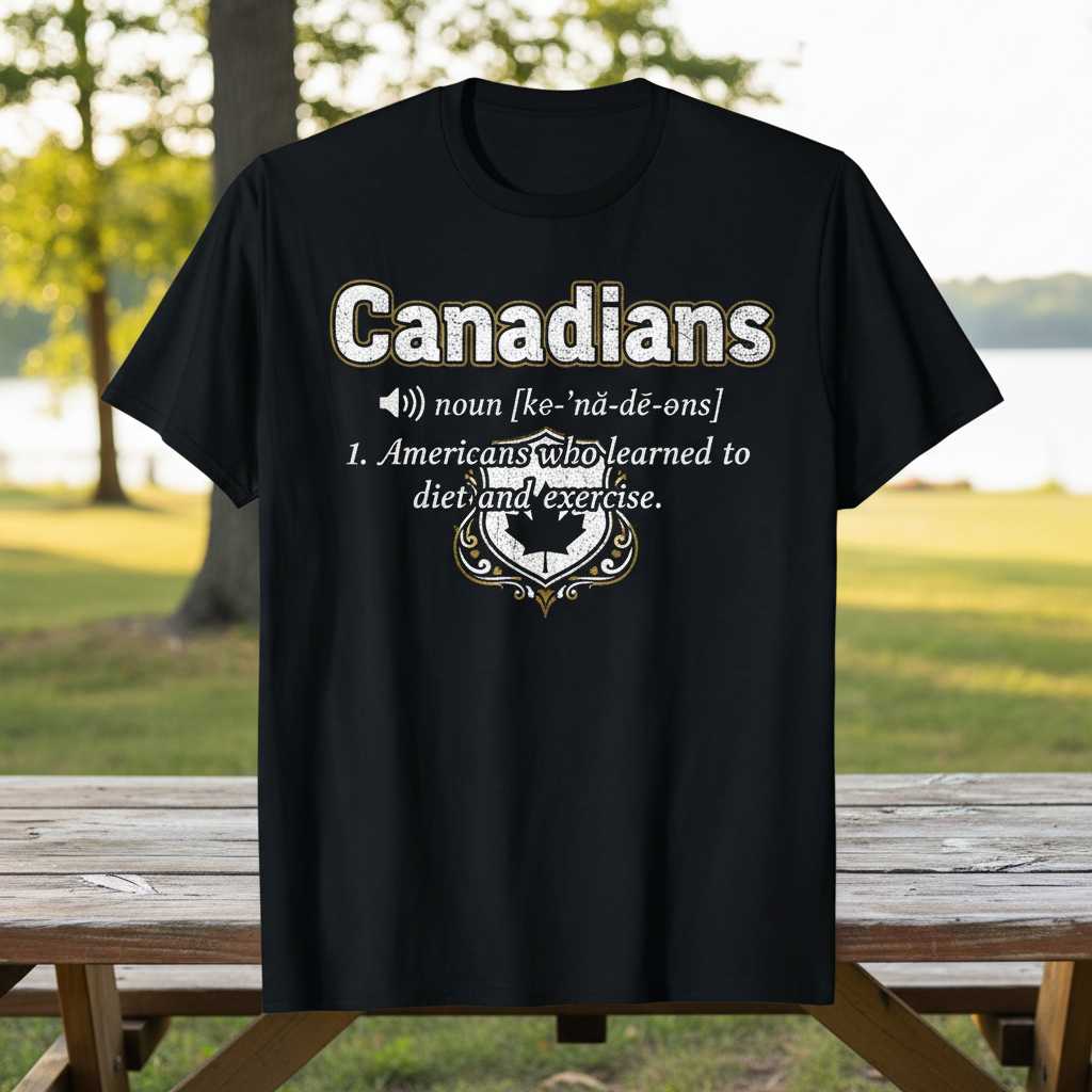 Canadians Americans Who Learned To Diet And Exercise Distressed T-Shirt Funny Tee
