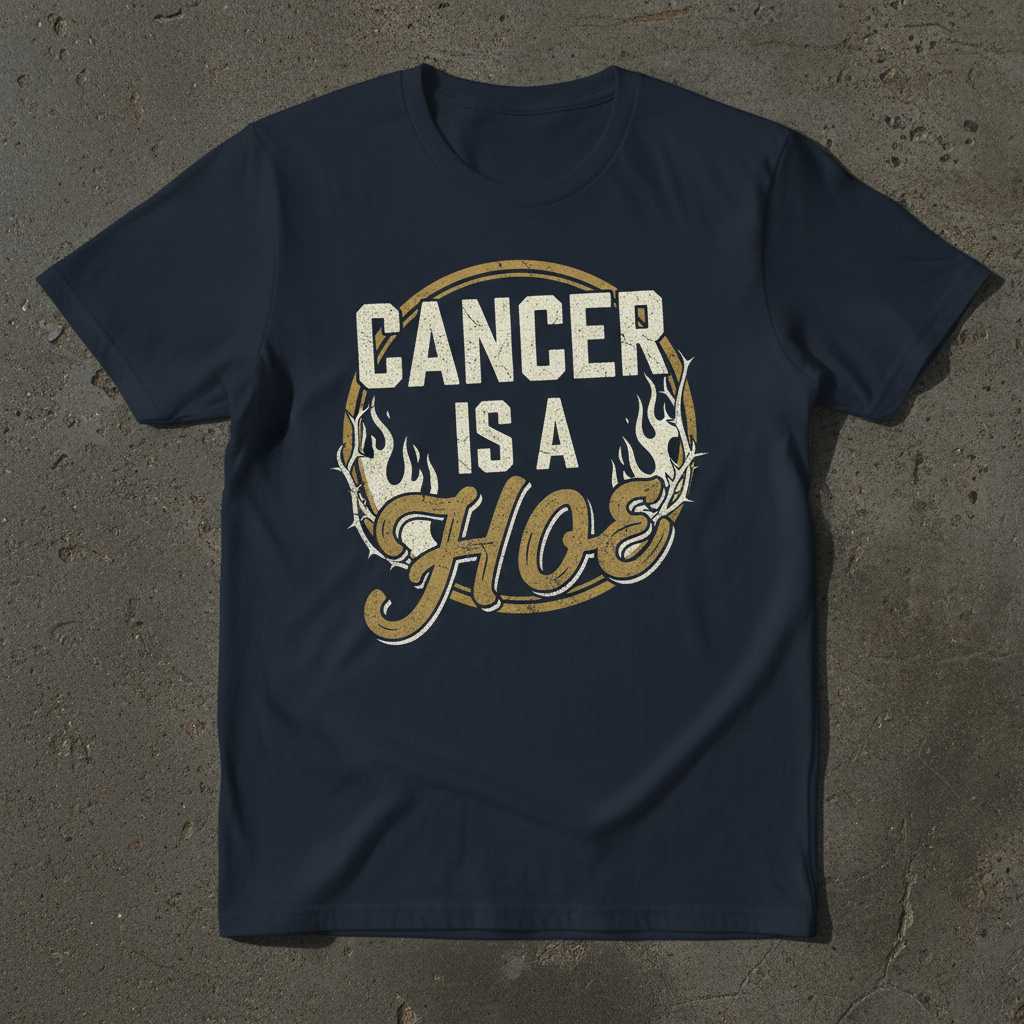 Cancer Is A Hoe Vintage Distressed T-Shirt, Funny Graphic Tee Gift Idea