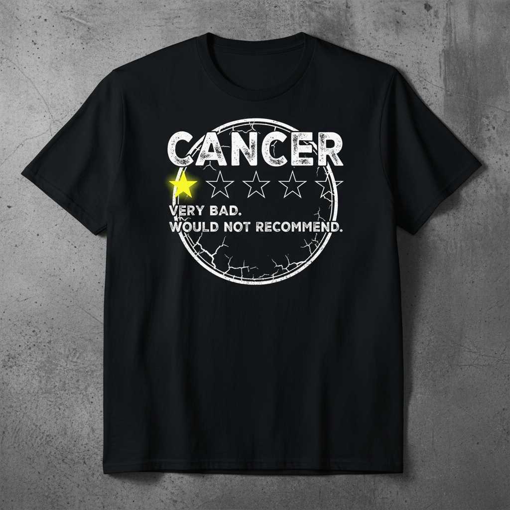 Cancer Very Bad Would Not Recommend Distressed T-Shirt, Funny Graphic Tee Idea