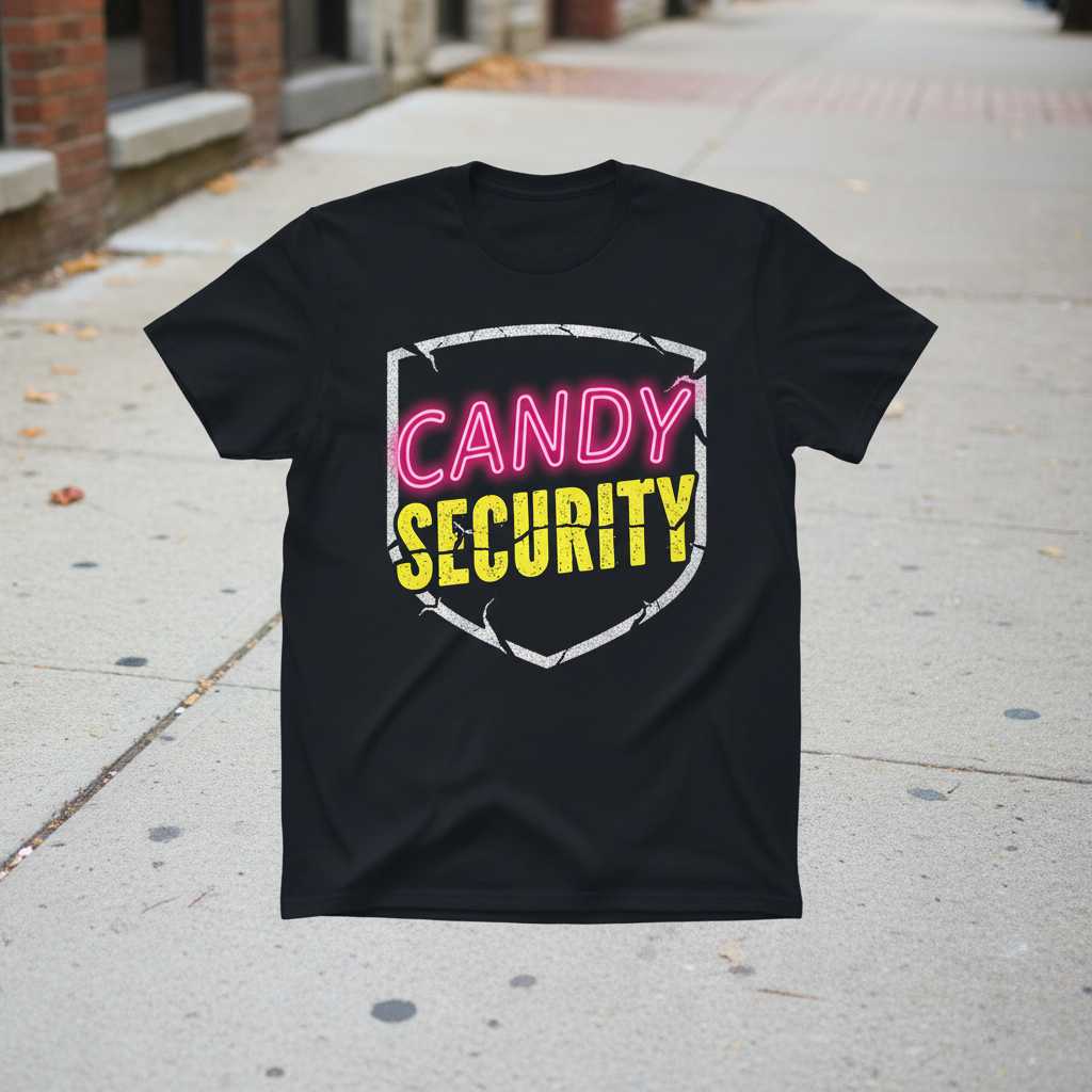 Candy Security Distressed Graphic T-Shirt, Funny Halloween Tee Novelty Outfit