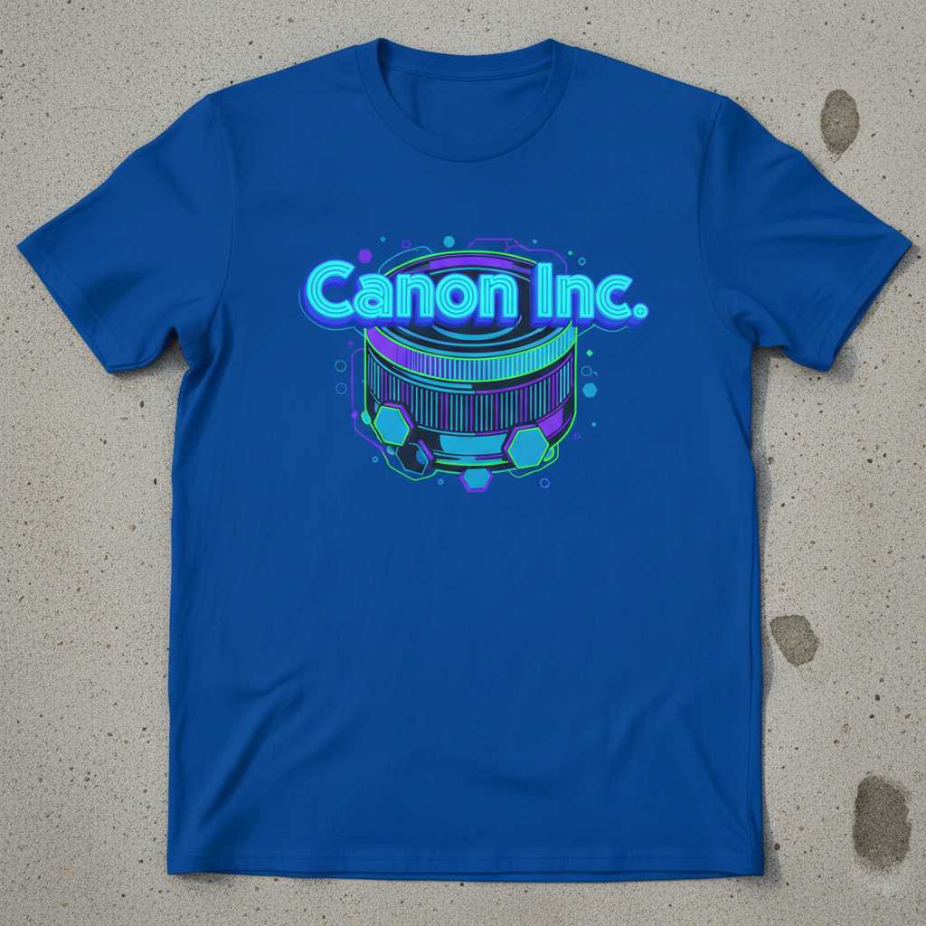 Canon Inc. Neon Camera Lens Graphic T-Shirt, Photography Tee Novelty Gear