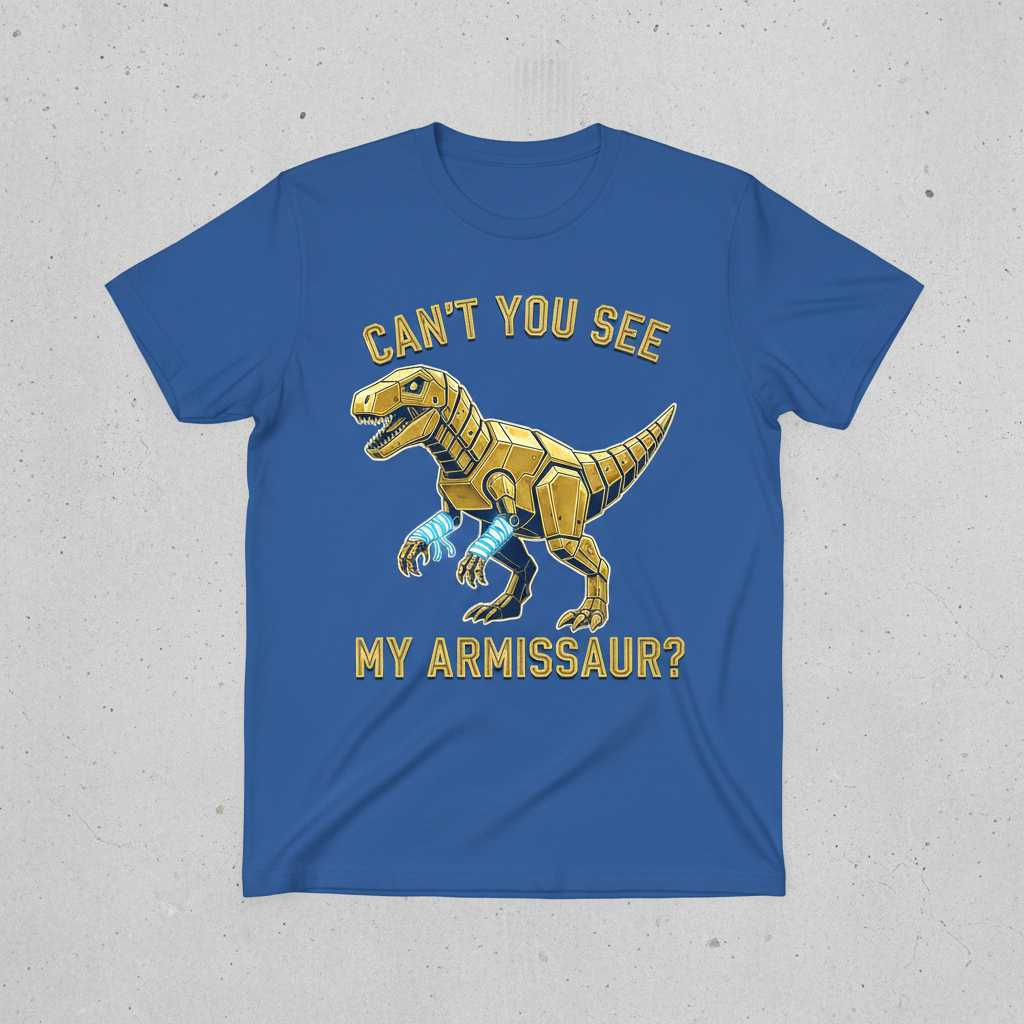 Cant You See My Armissaur- Funny Dinosaur T-Shirt Graphic Tee Present Idea