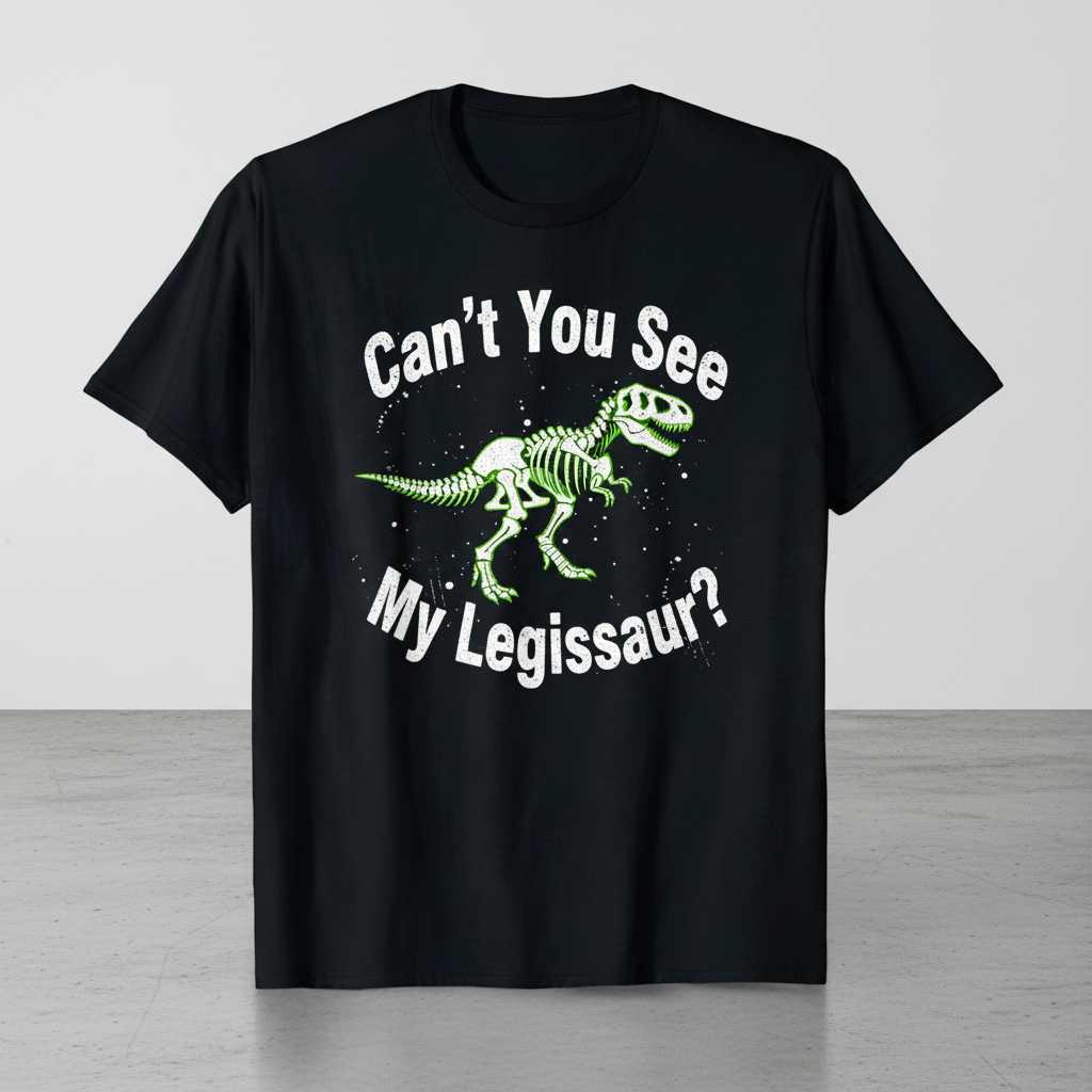 Cant You See My Legissaur- Distressed T-Shirt, Funny Broken Leg Tee Present