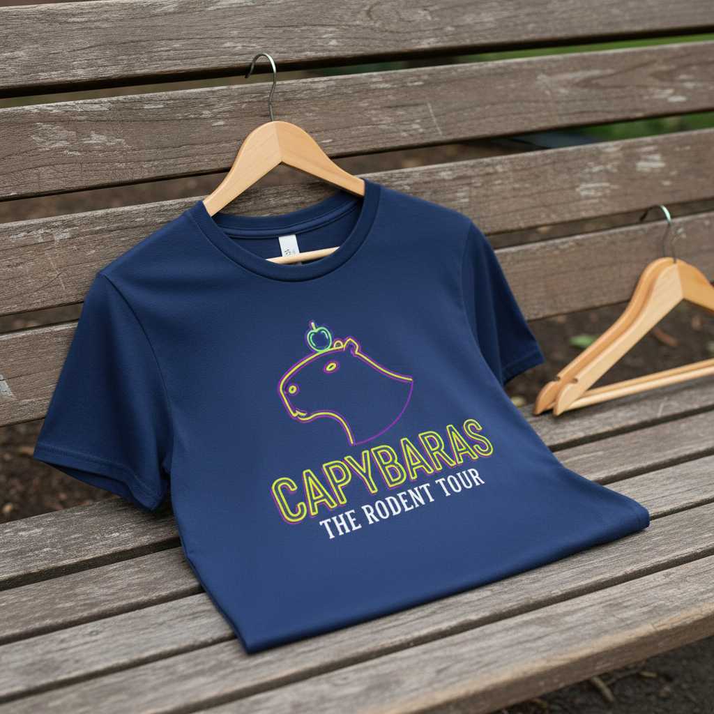 Capybaras The Rodent Tour Retro T-Shirt, Funny Graphic Tee Merch Idea