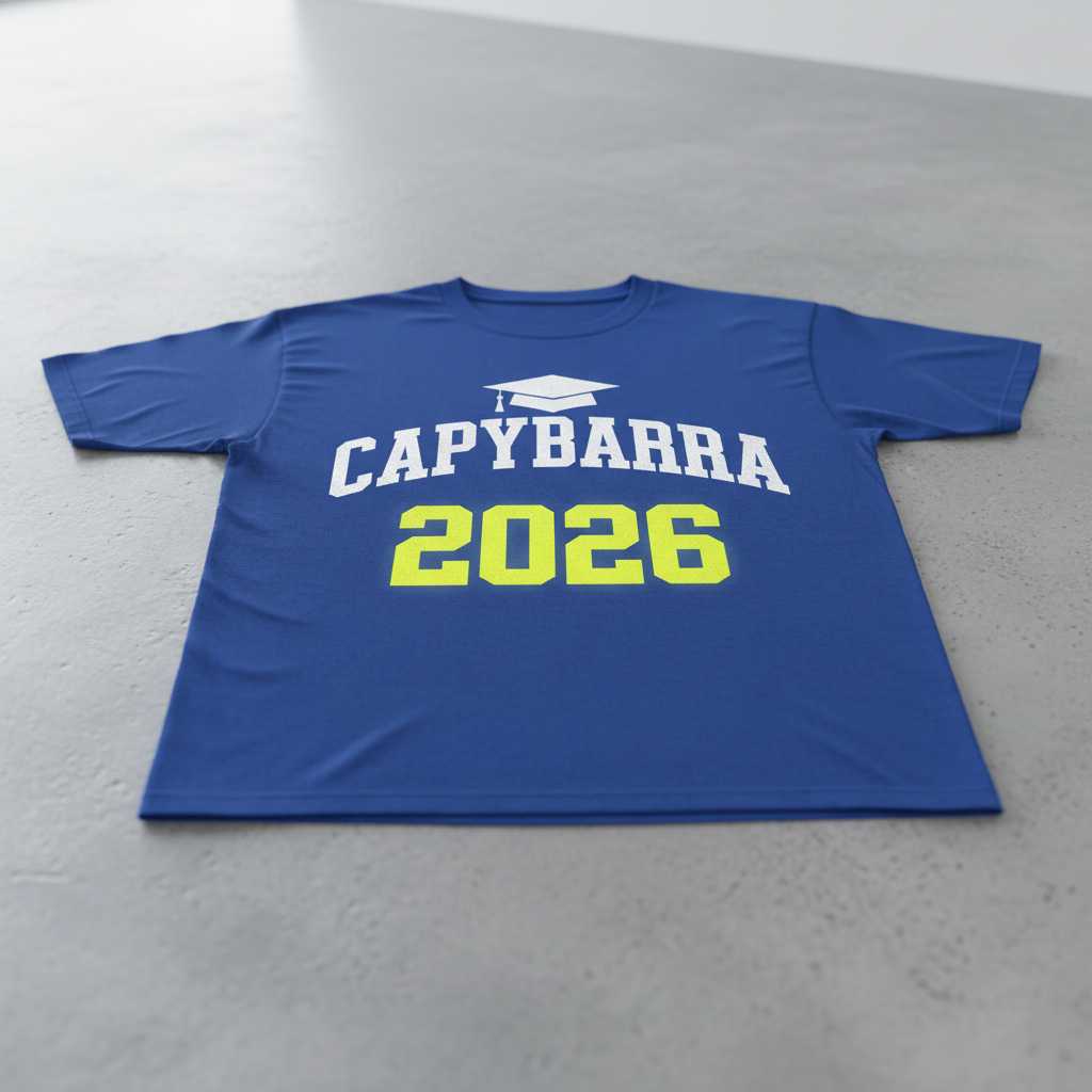 Capybarra 2026 Graduation Graphic T-Shirt, Funny Class Novelty Tee Souvenir