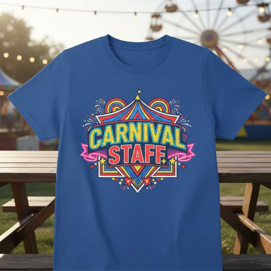 Carnival Staff Circus Theme Graphic T-Shirt, Matching Birthday Party Tee