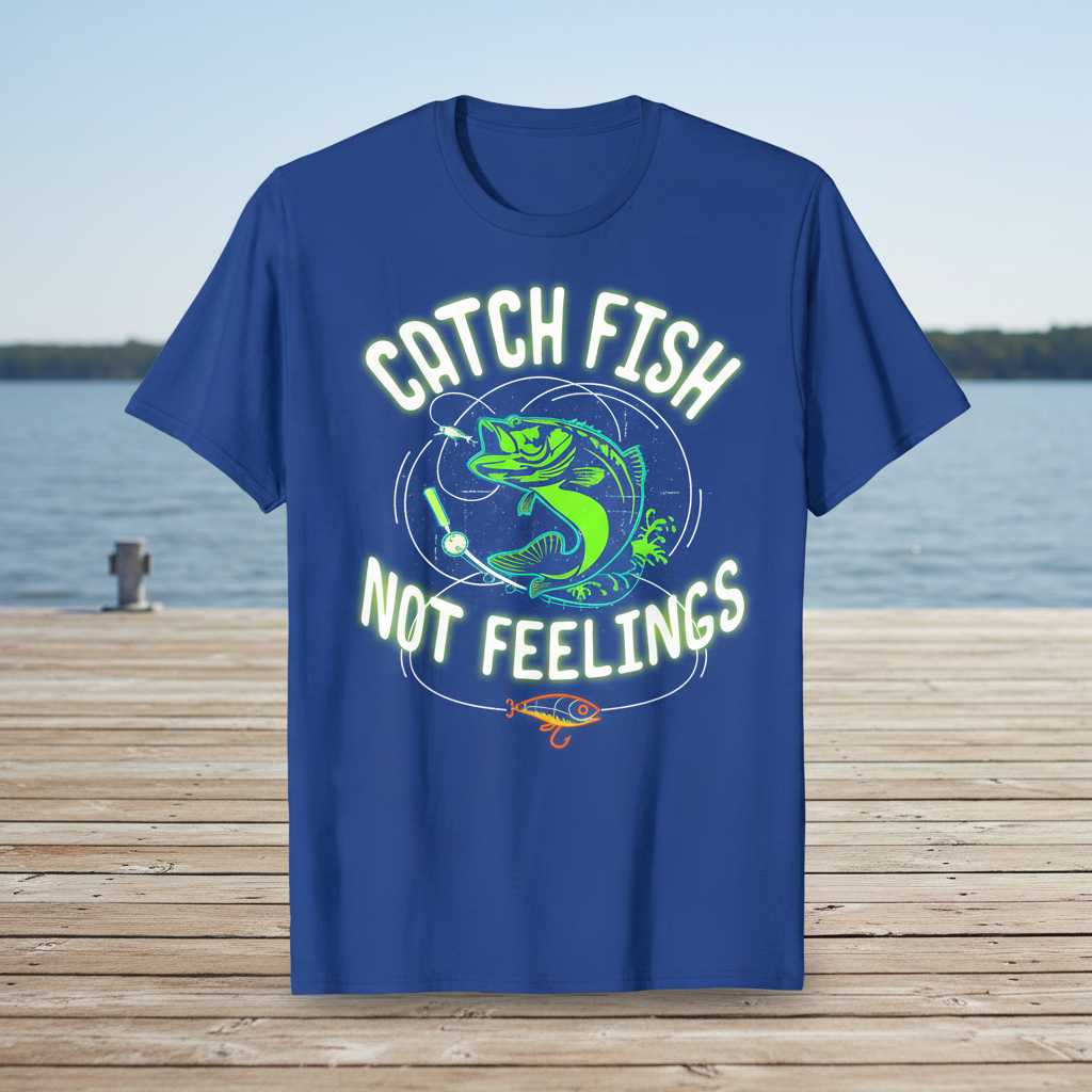 Catch Fish Not Feelings Vintage Bass Fishing T-Shirt, Funny Graphic Tee