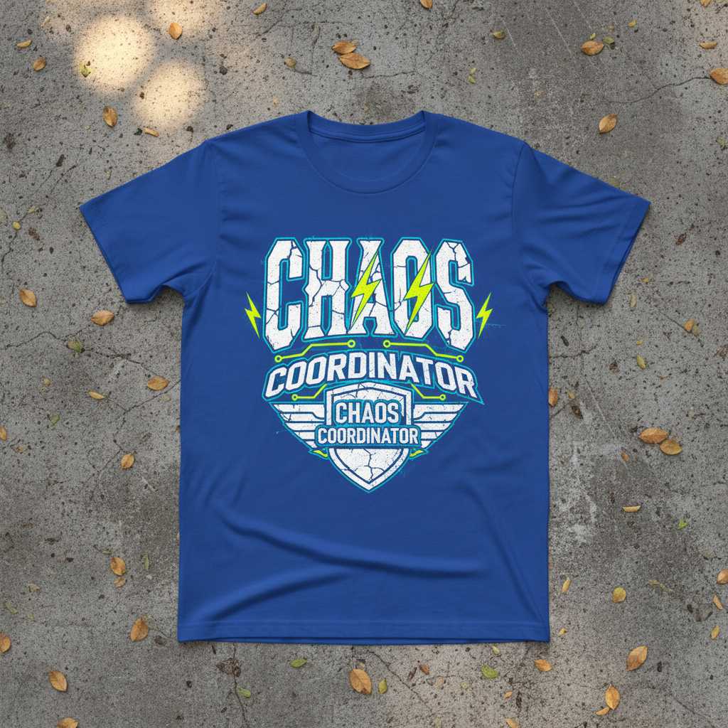 Chaos Coordinator Distressed Graphic T-Shirt, Funny Mom Teacher Tee Gear Idea