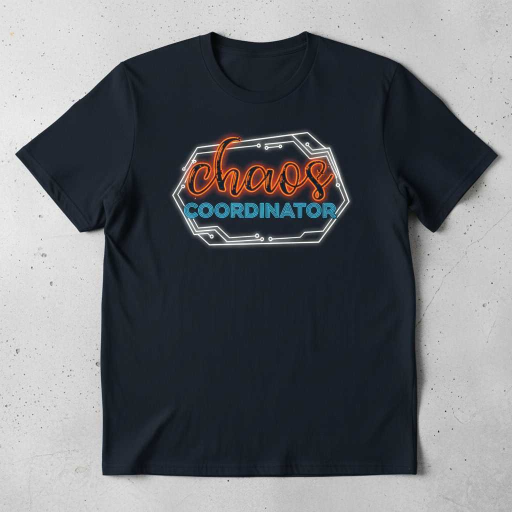 Chaos Coordinator Funny Graphic T-Shirt, Novelty Mom Unisex Tee Merch Idea