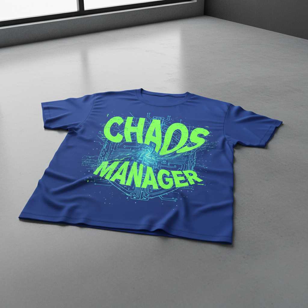 Chaos Manager Distressed Graphic T-Shirt, Funny Mom and Dad Tee Gift Idea