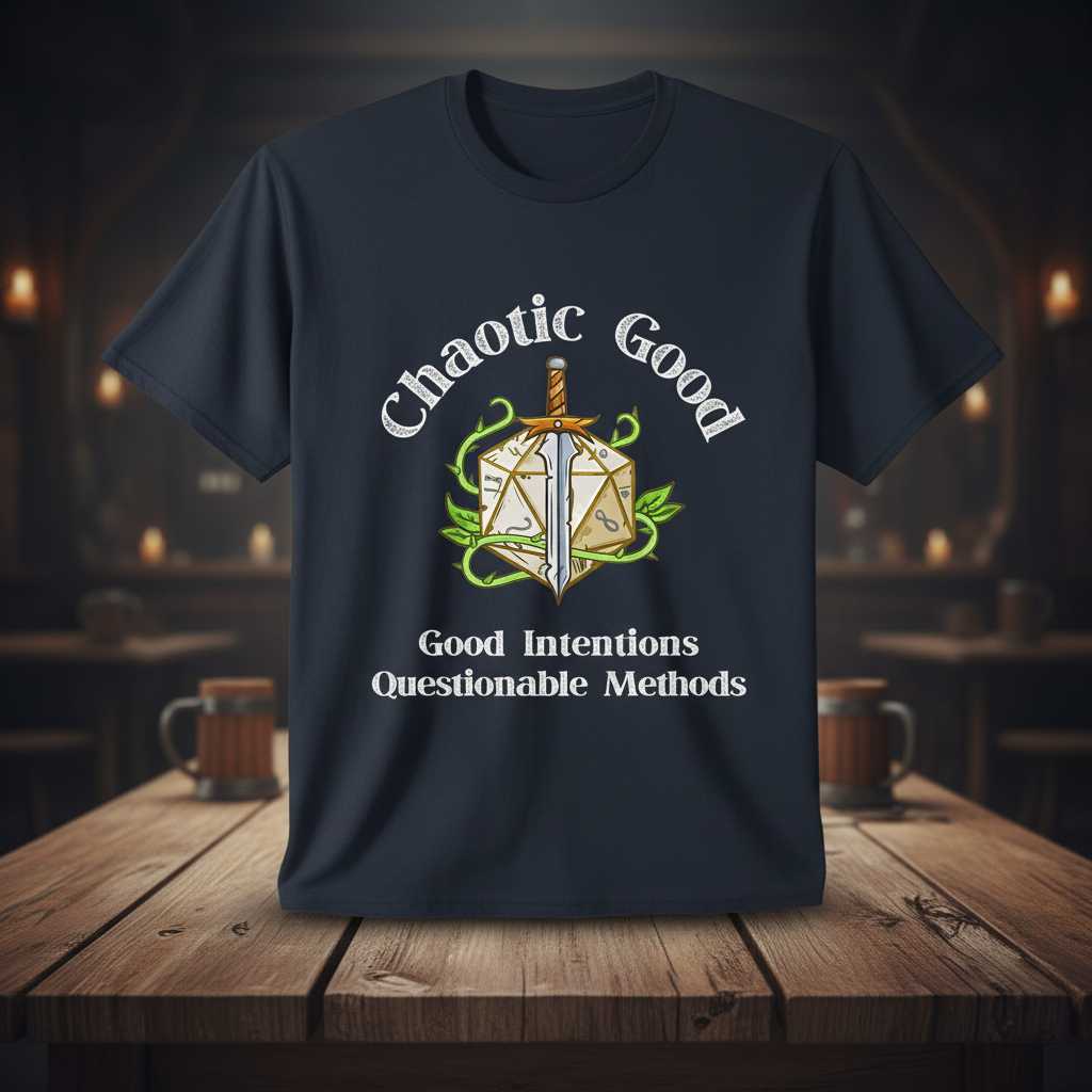 Chaotic Good Good Intentions Questionable Methods Unisex T-Shirt Funny Tee