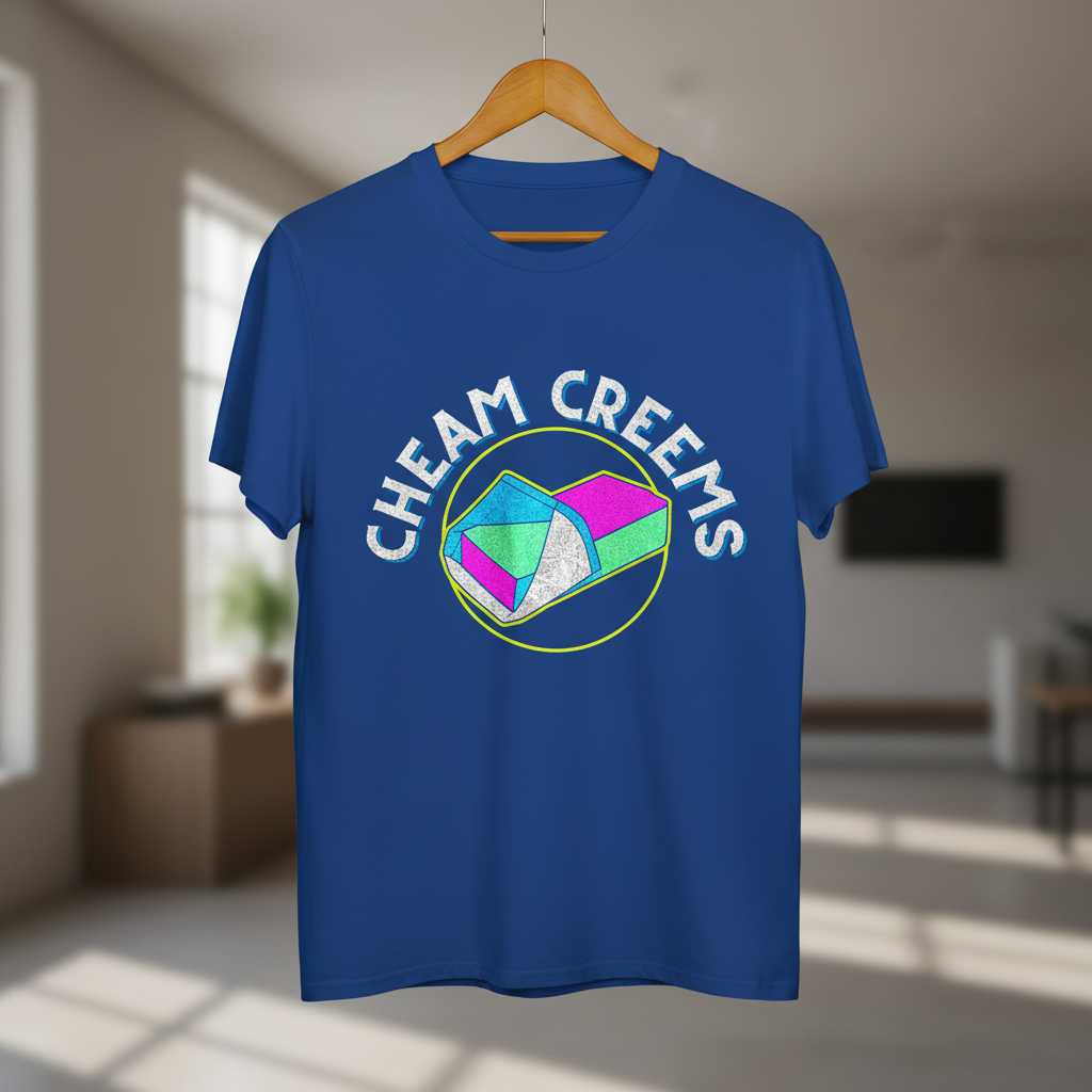 Cheam Creems Distressed Vintage Retro T-Shirt, Funny Graphic Tee Novelty Wear