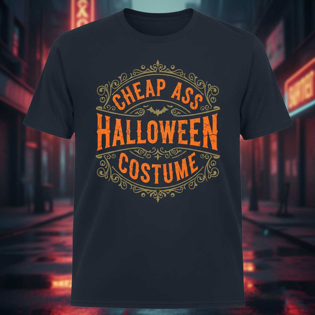 Cheap Ass Halloween Costume Vintage T-Shirt, Funny Retro Graphic Tee Outfit