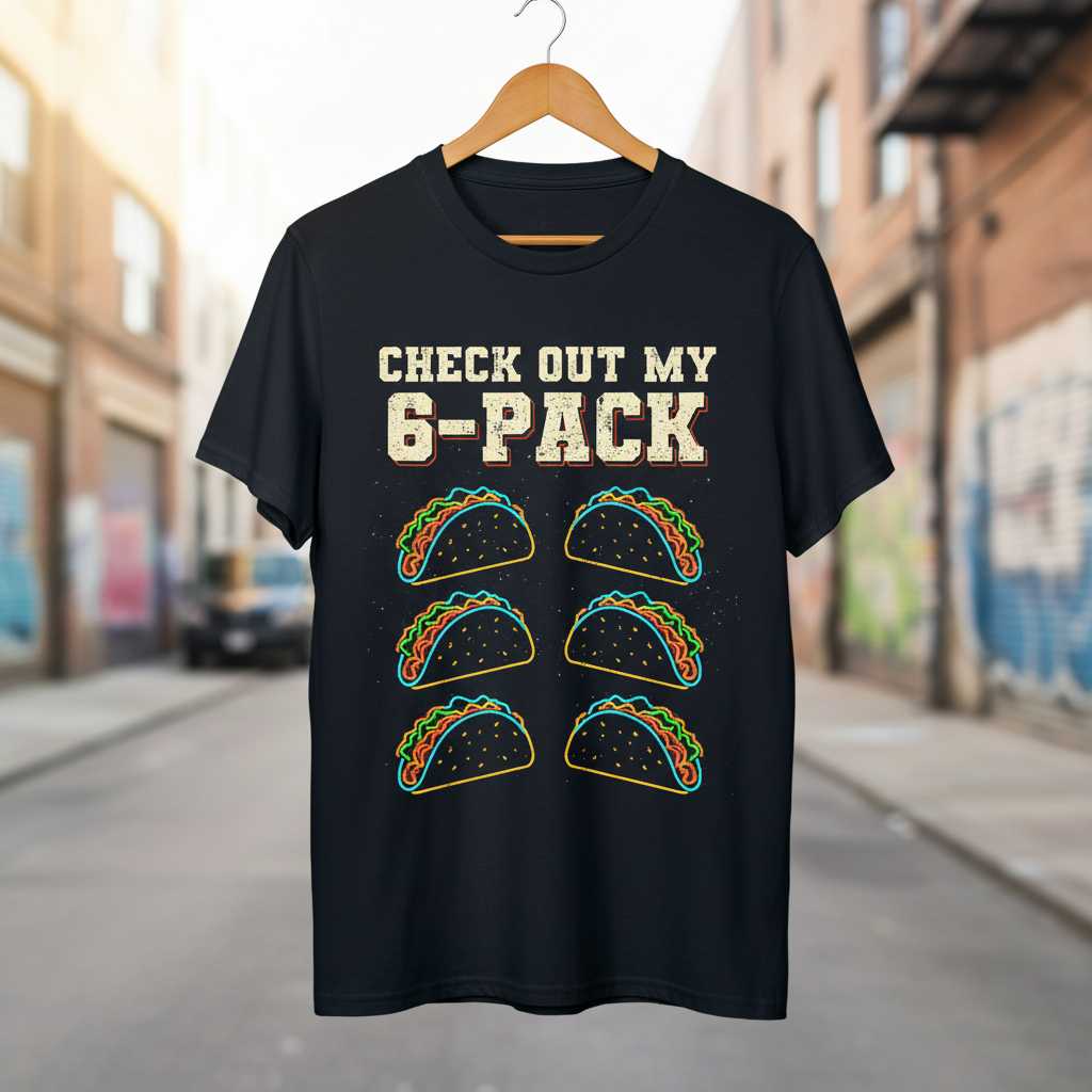 Check Out My 6-Pack Vintage Funny T-Shirt, Cinco de Mayo Graphic Tee Idea