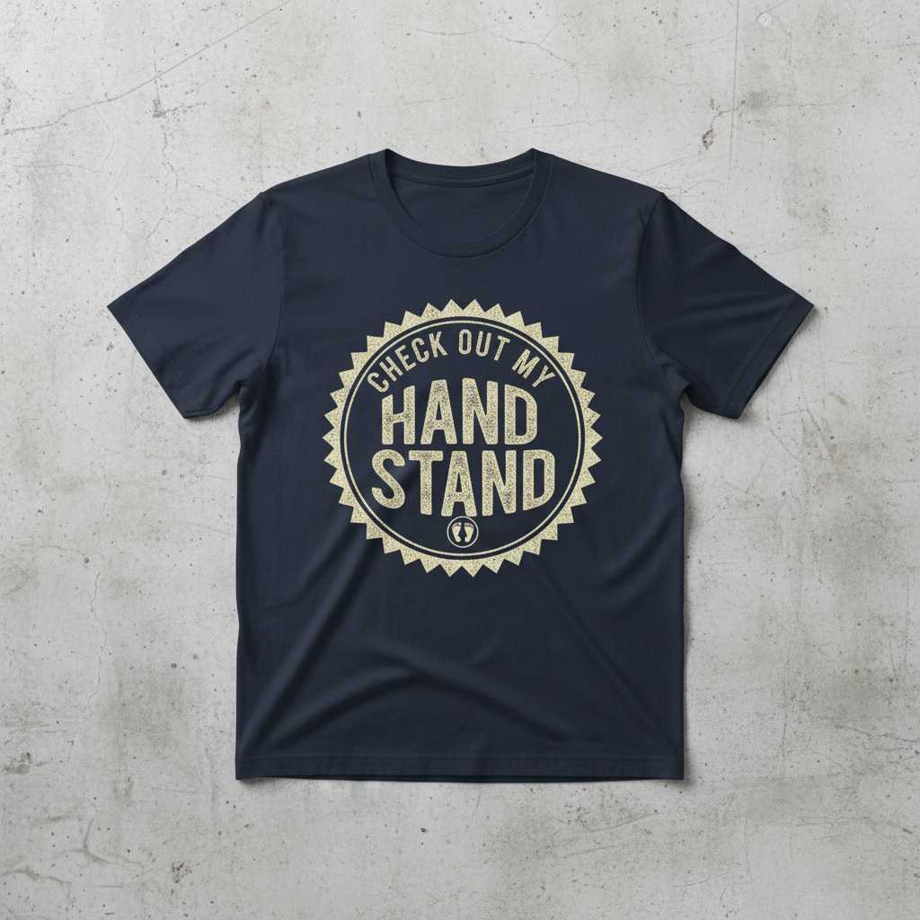 Check Out My Hand Stand Distressed T-Shirt, Funny Novelty Tee Present Idea