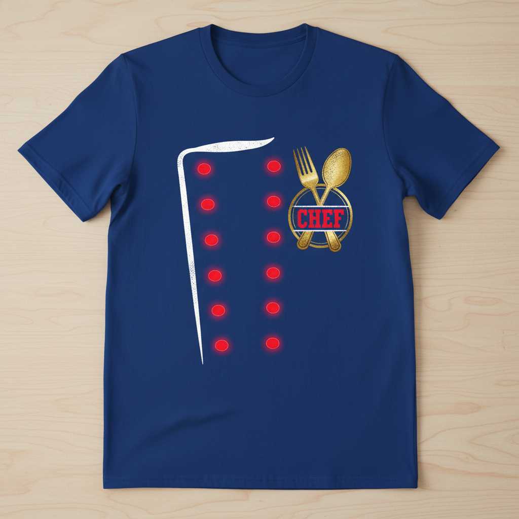 Chef Uniform Coat Graphic T-Shirt, Funny Cooking Novelty Tee Outfit Idea